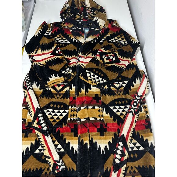 NWT Pendleton Unisex Patterned Long Sleeve Plush Terry Velour Robe Size S/M - Picture 4 of 12